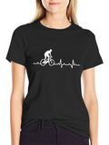 Cycling Heartbeat T-Shirt - Mens Black Tee