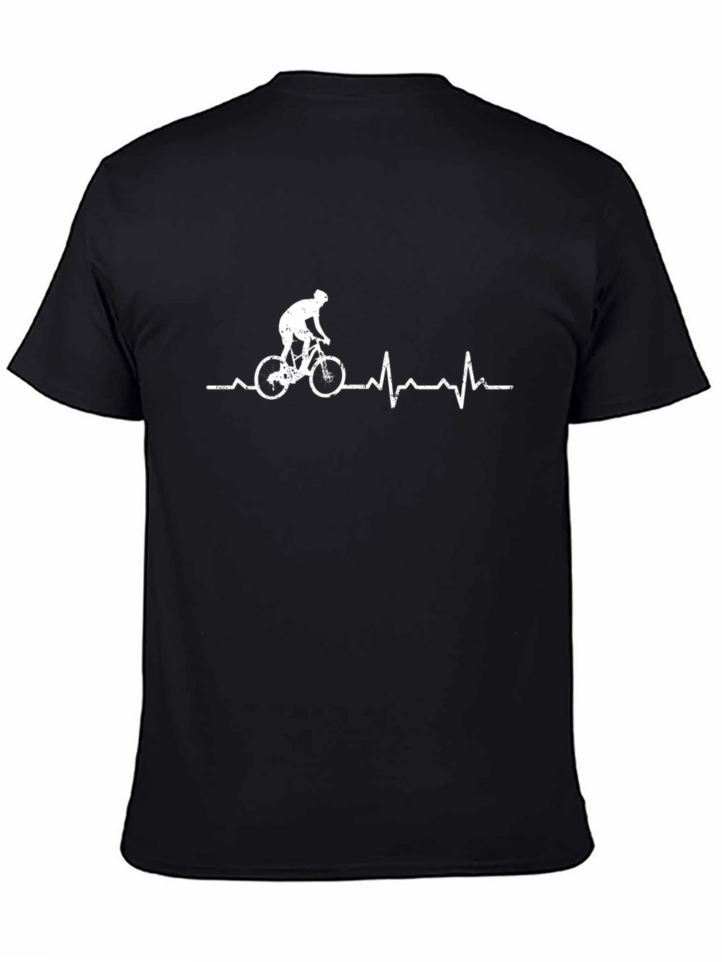 Cycling Heartbeat T-Shirt - Mens Black Tee
