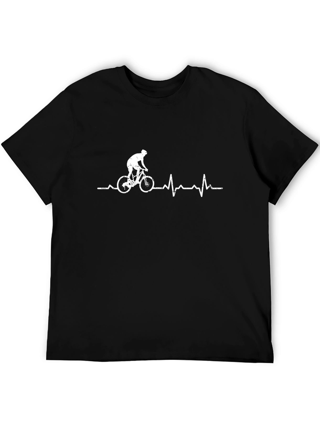 Cycling Heartbeat T-Shirt - Mens Black Tee