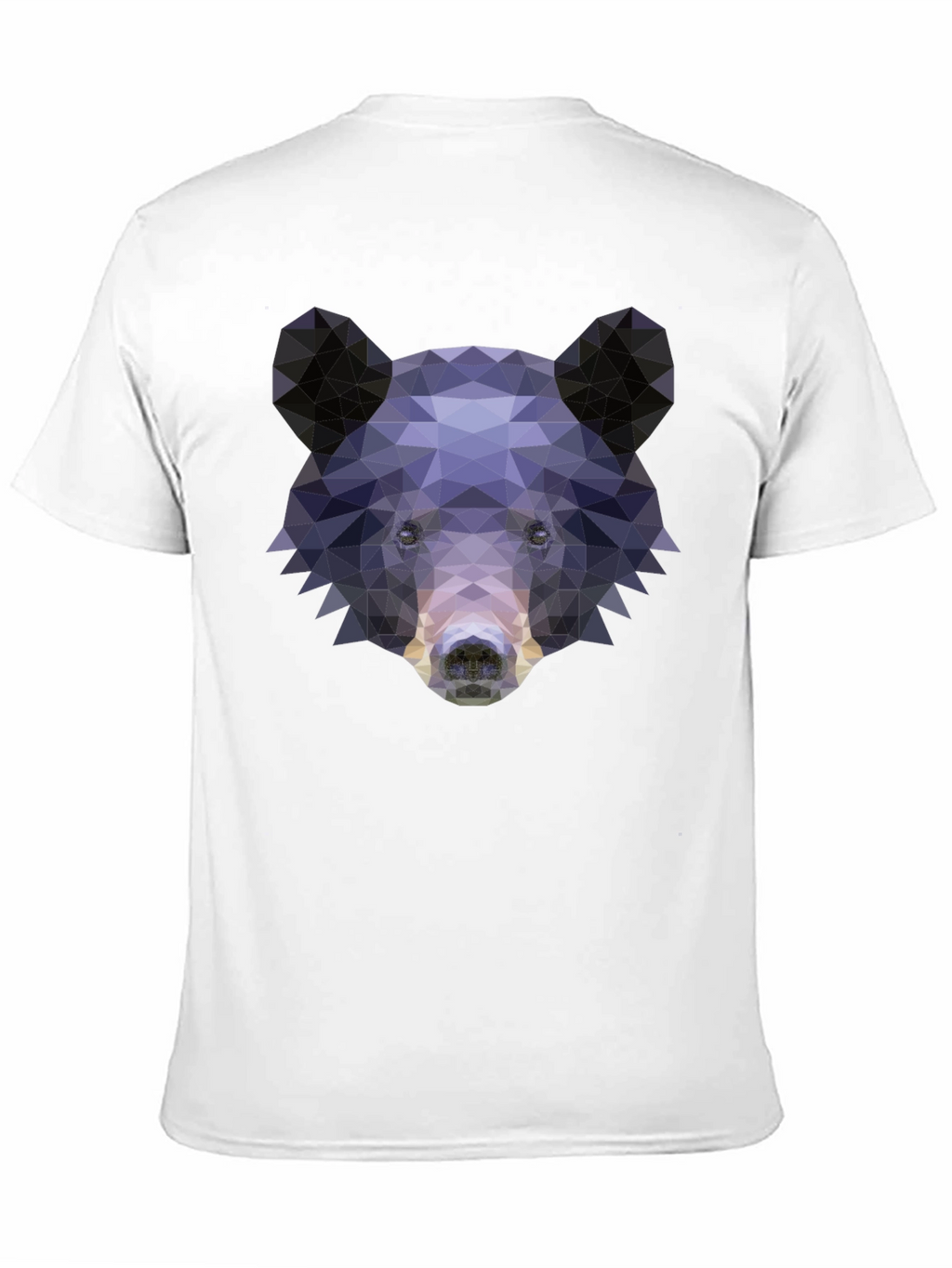Geometric Bear Graphic Print T-Shirt - Black