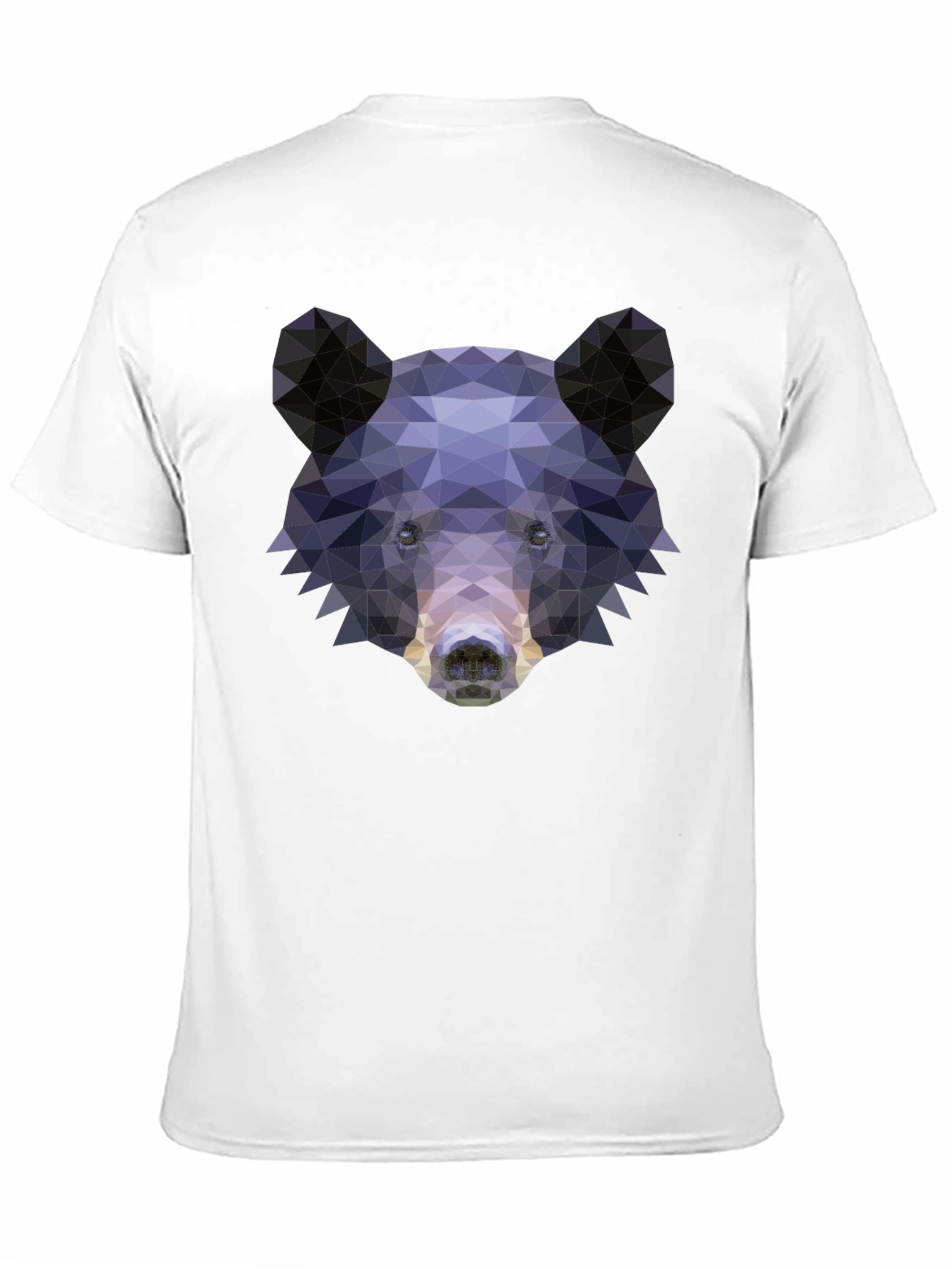 Geometric Bear Graphic Print T-Shirt - Black