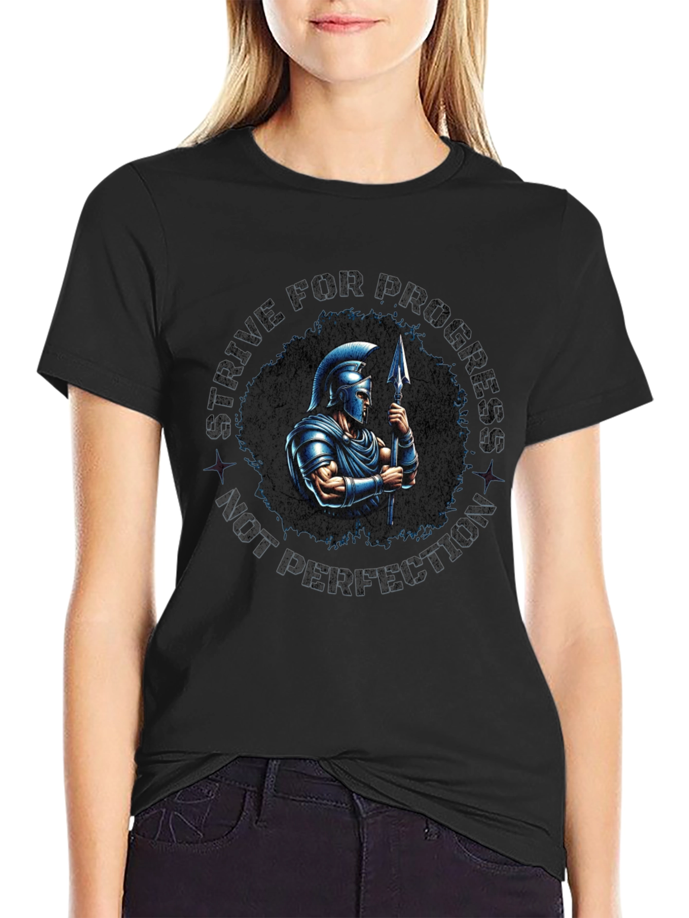 Strive for Progress Spartan Warrior Graphic Tee