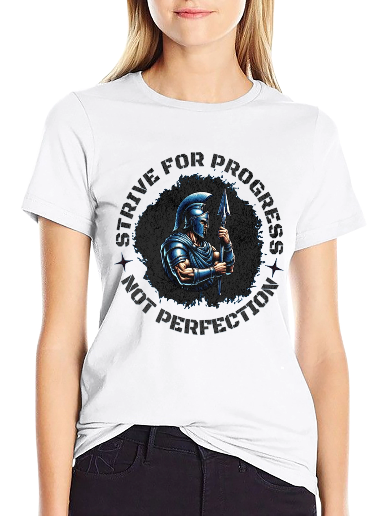 Strive for Progress Spartan Warrior Graphic Tee