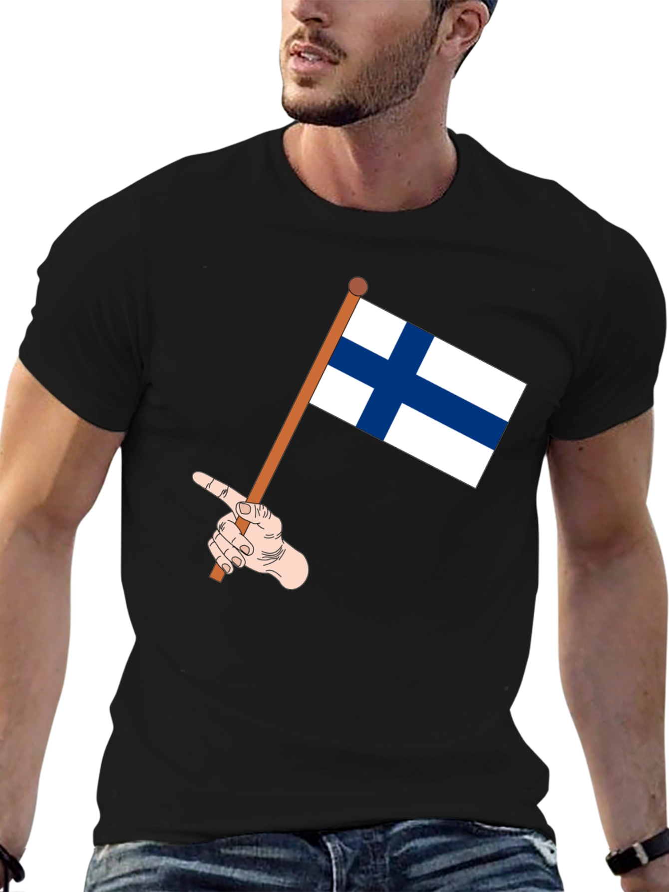 Finland Flag T-Shirt - Black