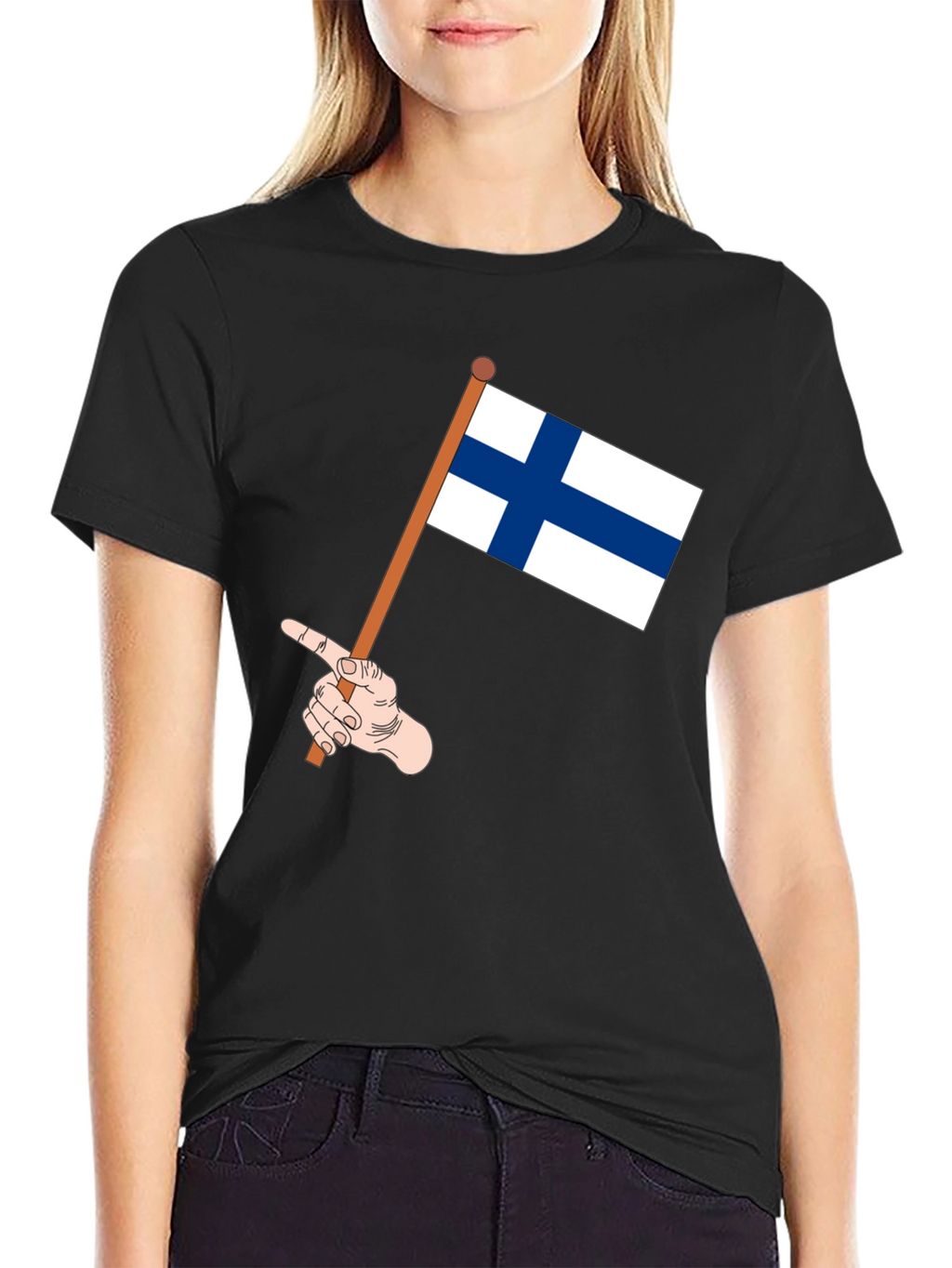 Finland Flag T-Shirt - Black