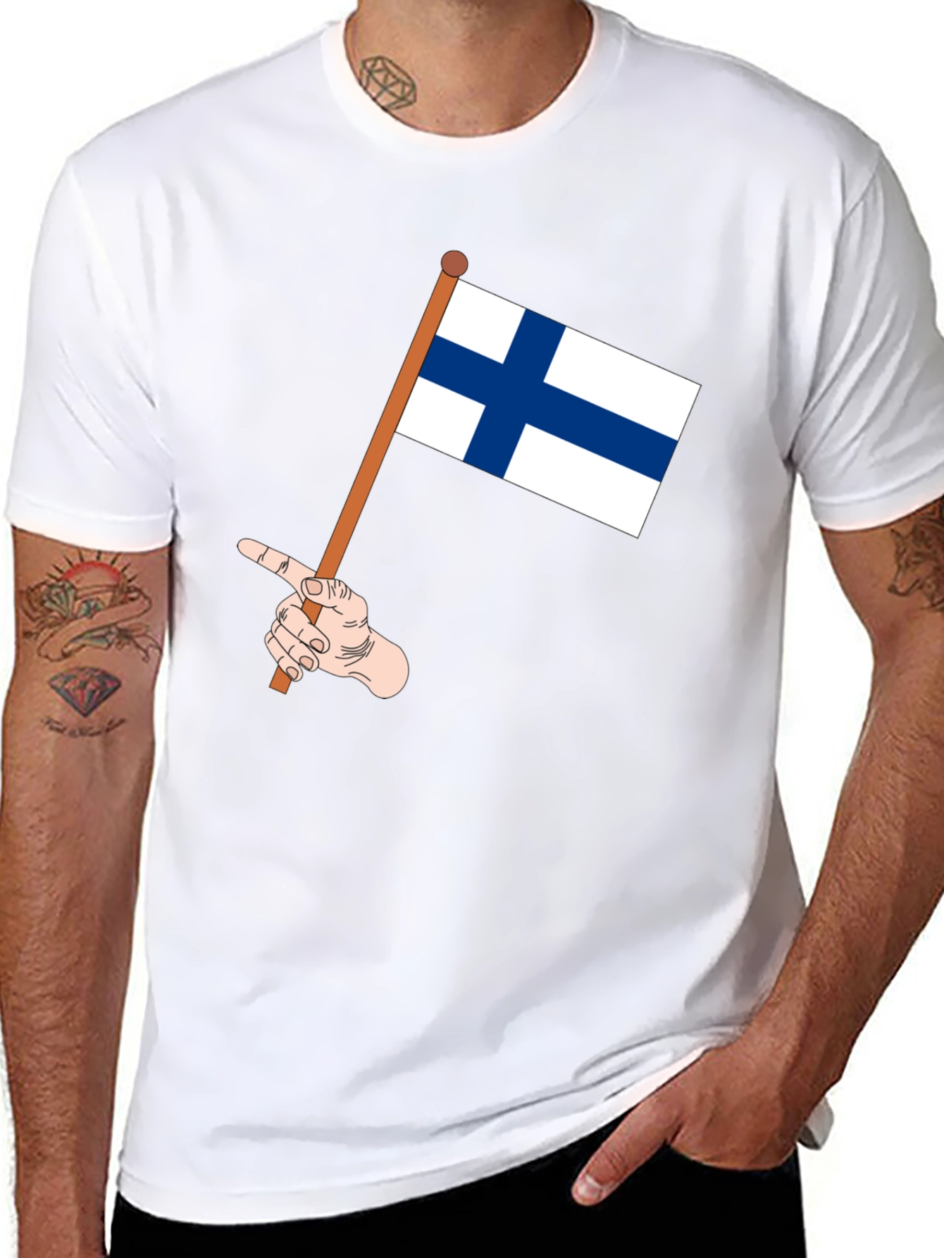 Finland Flag T-Shirt - Black