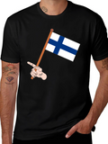 Finland Flag T-Shirt - Black