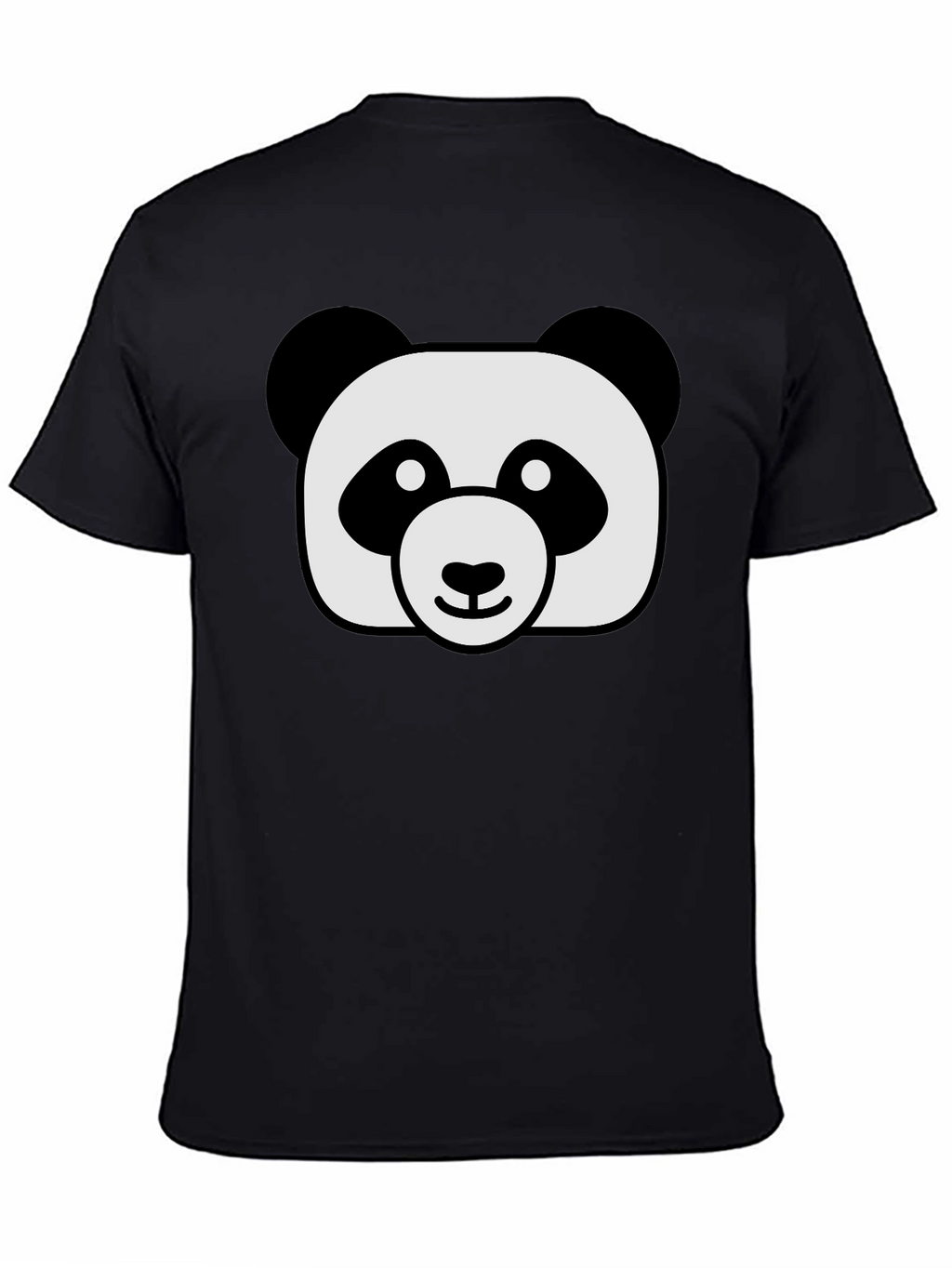 Cute Panda Graphic Black T-Shirt