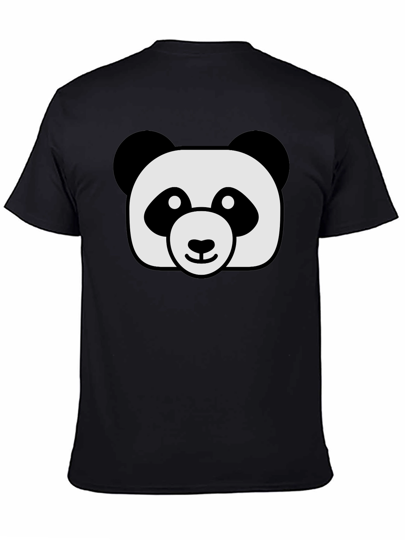 Cute Panda Graphic Black T-Shirt