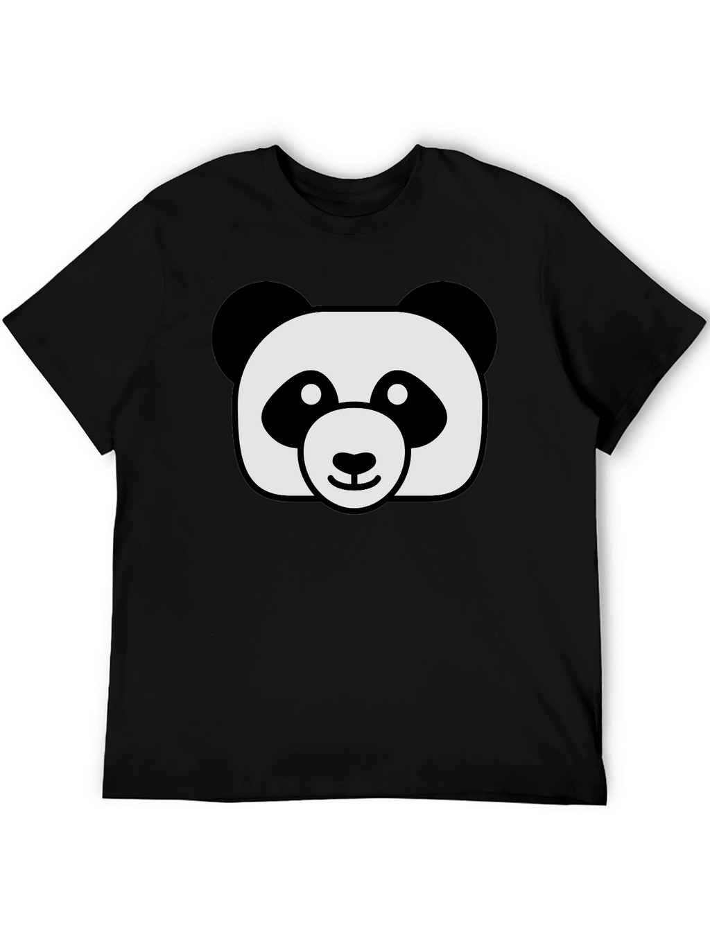 Cute Panda Graphic Black T-Shirt