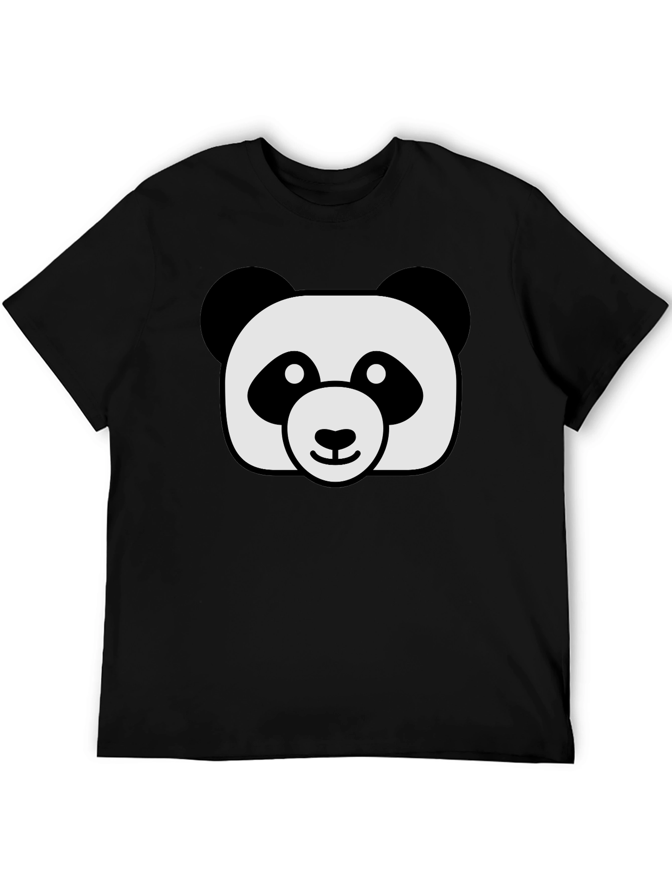 Cute Panda Graphic Black T-Shirt
