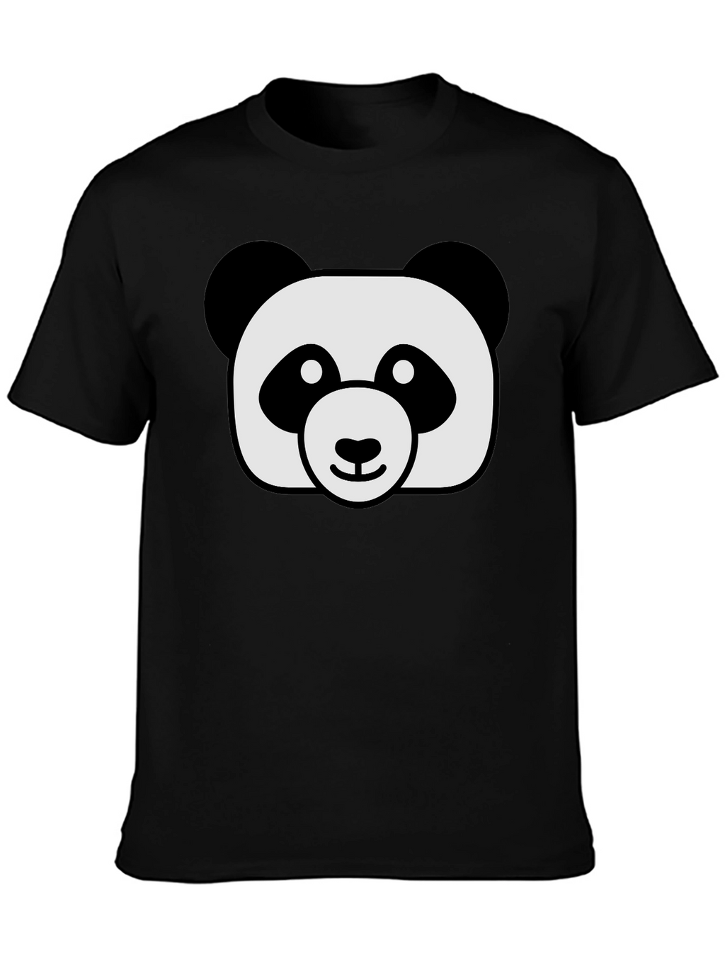 Cute Panda Graphic Black T-Shirt