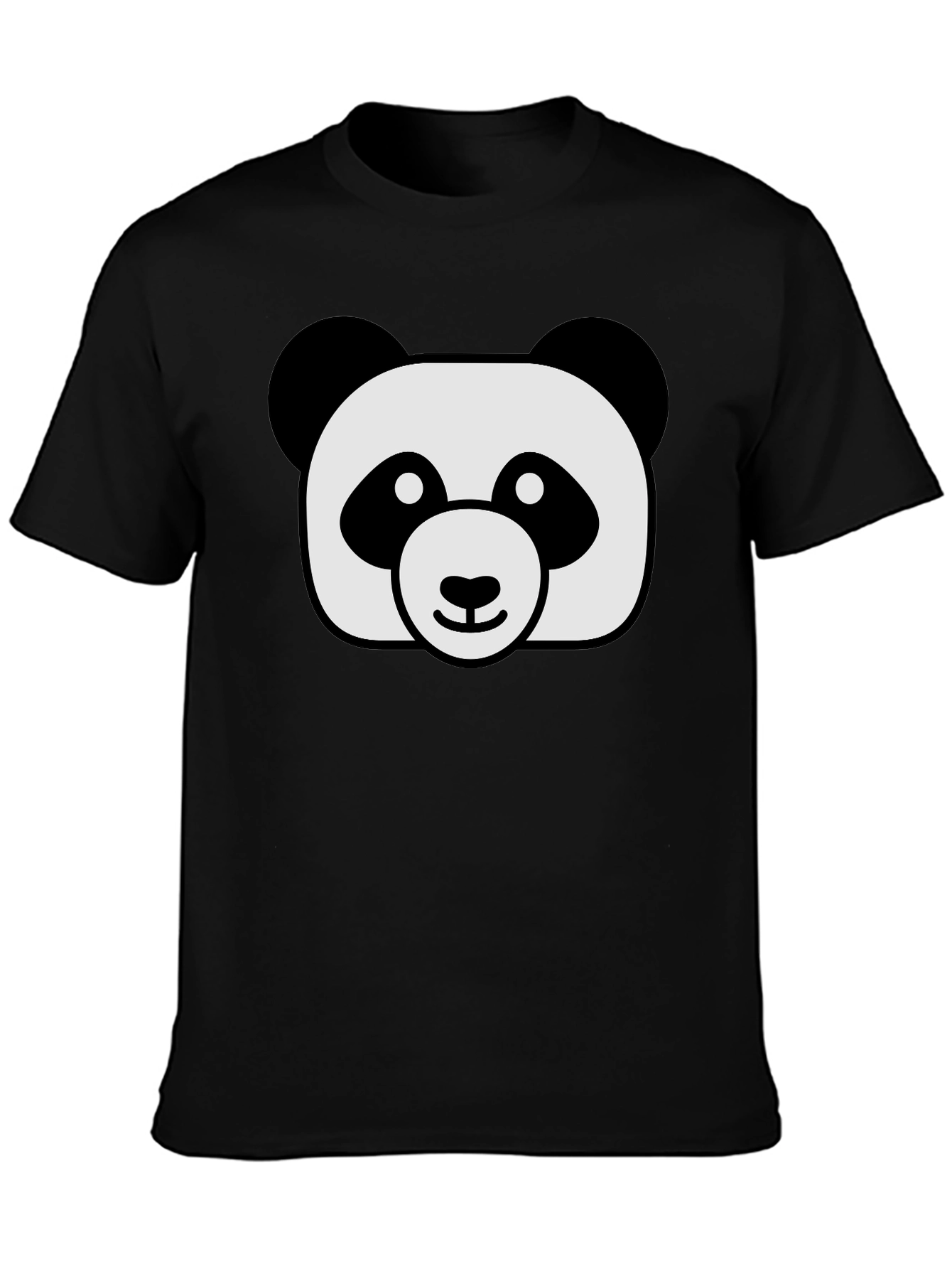 Cute Panda Graphic Black T-Shirt