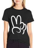 Peace Sign Graphic Tee - Classic Black T-Shirt