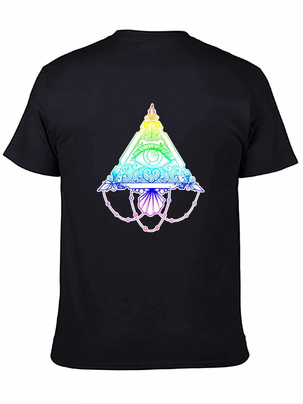 All-Seeing Eye Rainbow Graphic Black T-Shirt