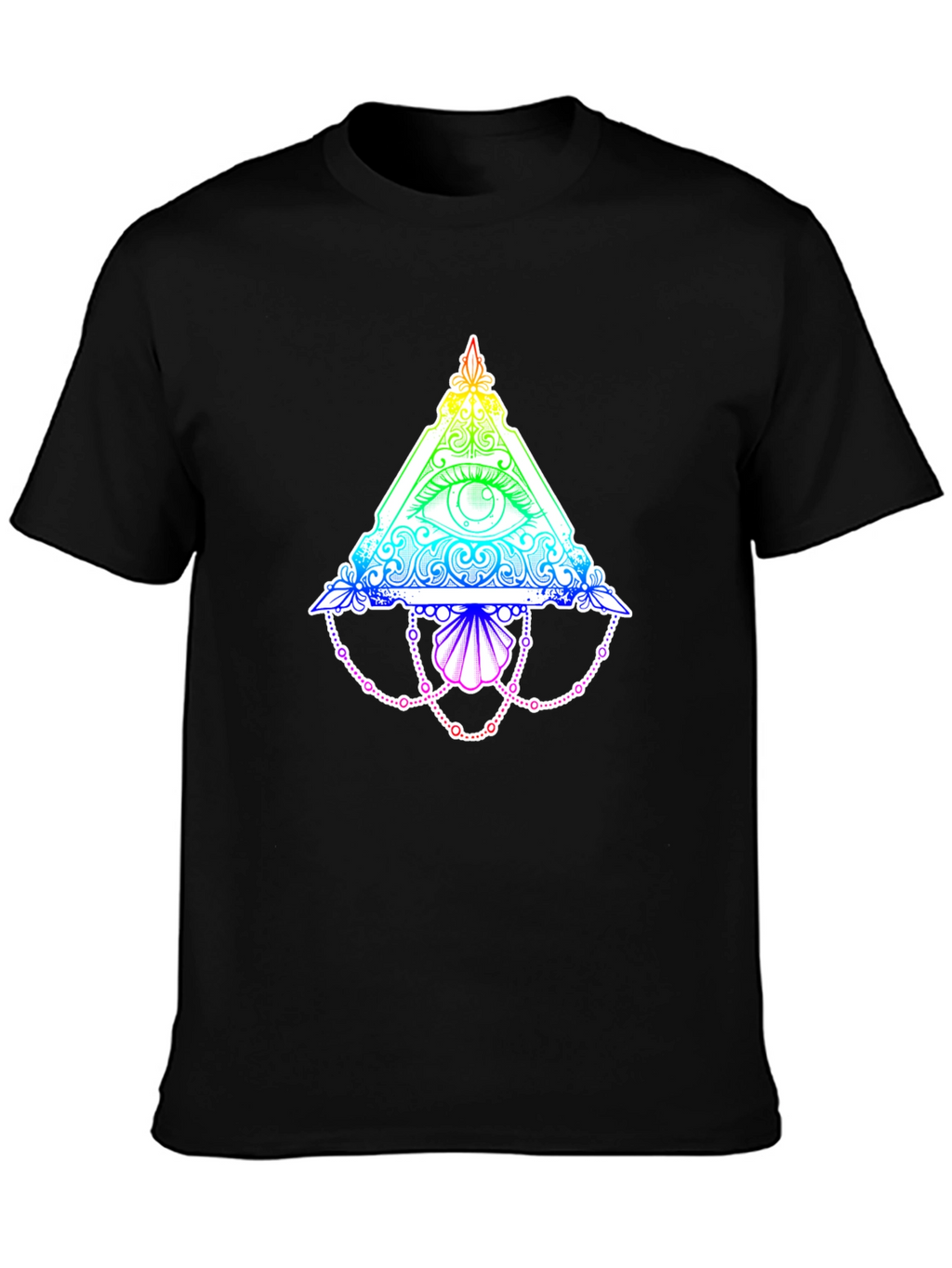 All-Seeing Eye Rainbow Graphic Black T-Shirt