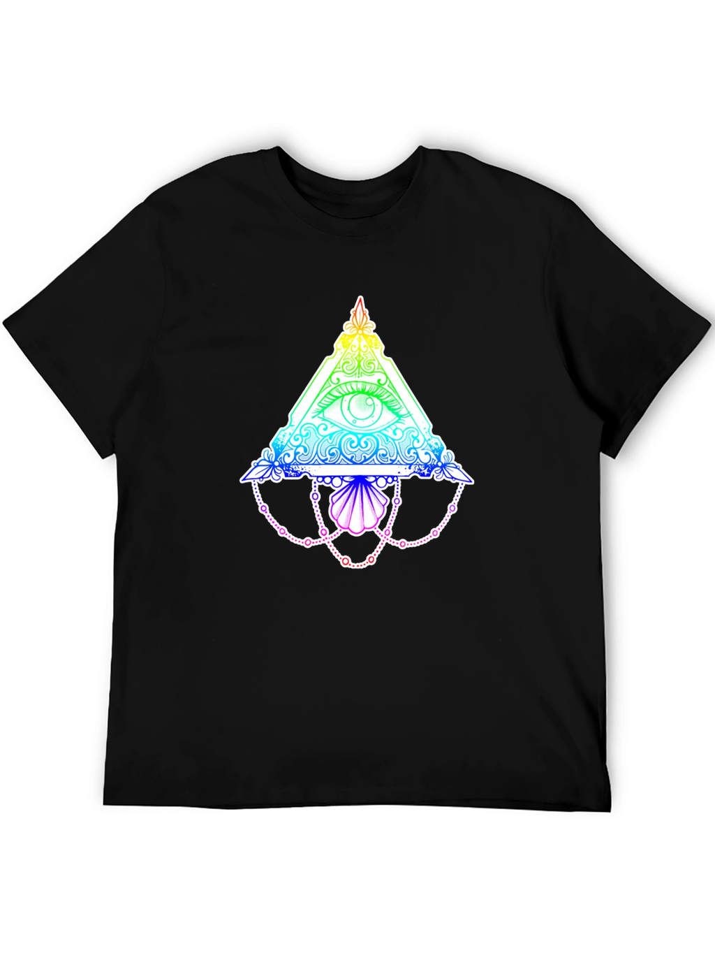 All-Seeing Eye Rainbow Graphic Black T-Shirt