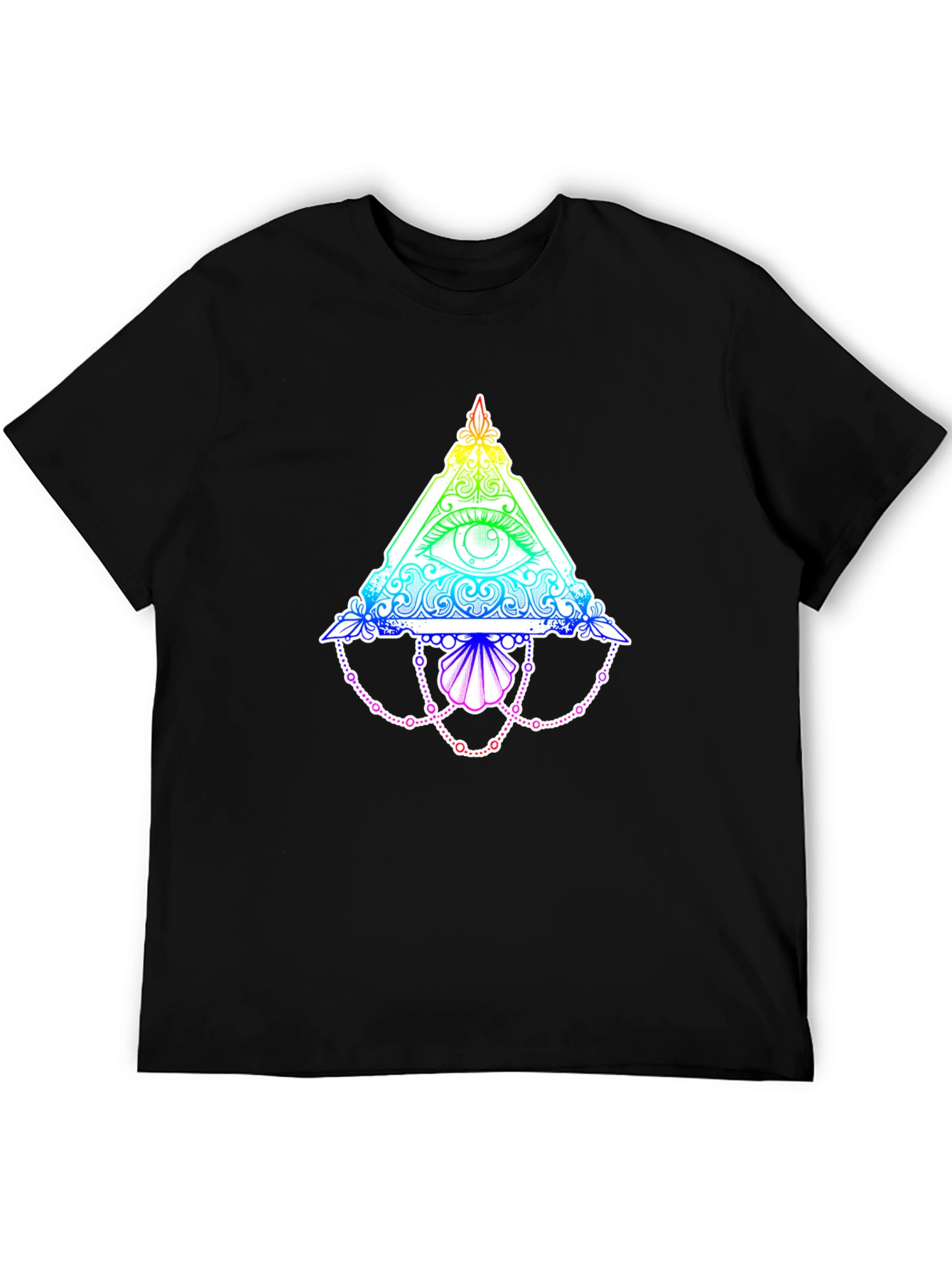 All-Seeing Eye Rainbow Graphic Black T-Shirt
