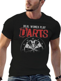 Real Women Play Darts Graphic Tee - Black