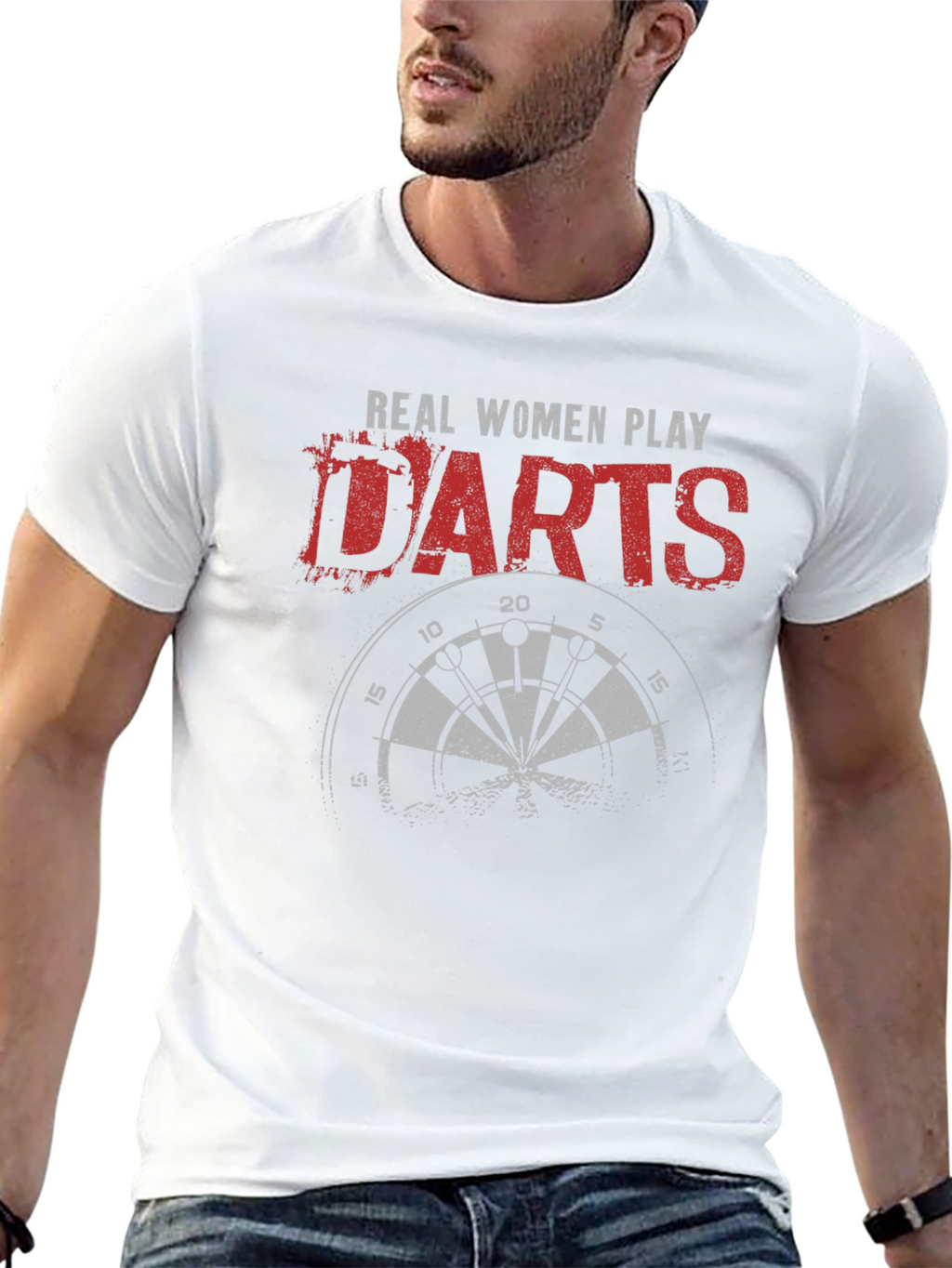 Real Women Play Darts Graphic Tee - Black