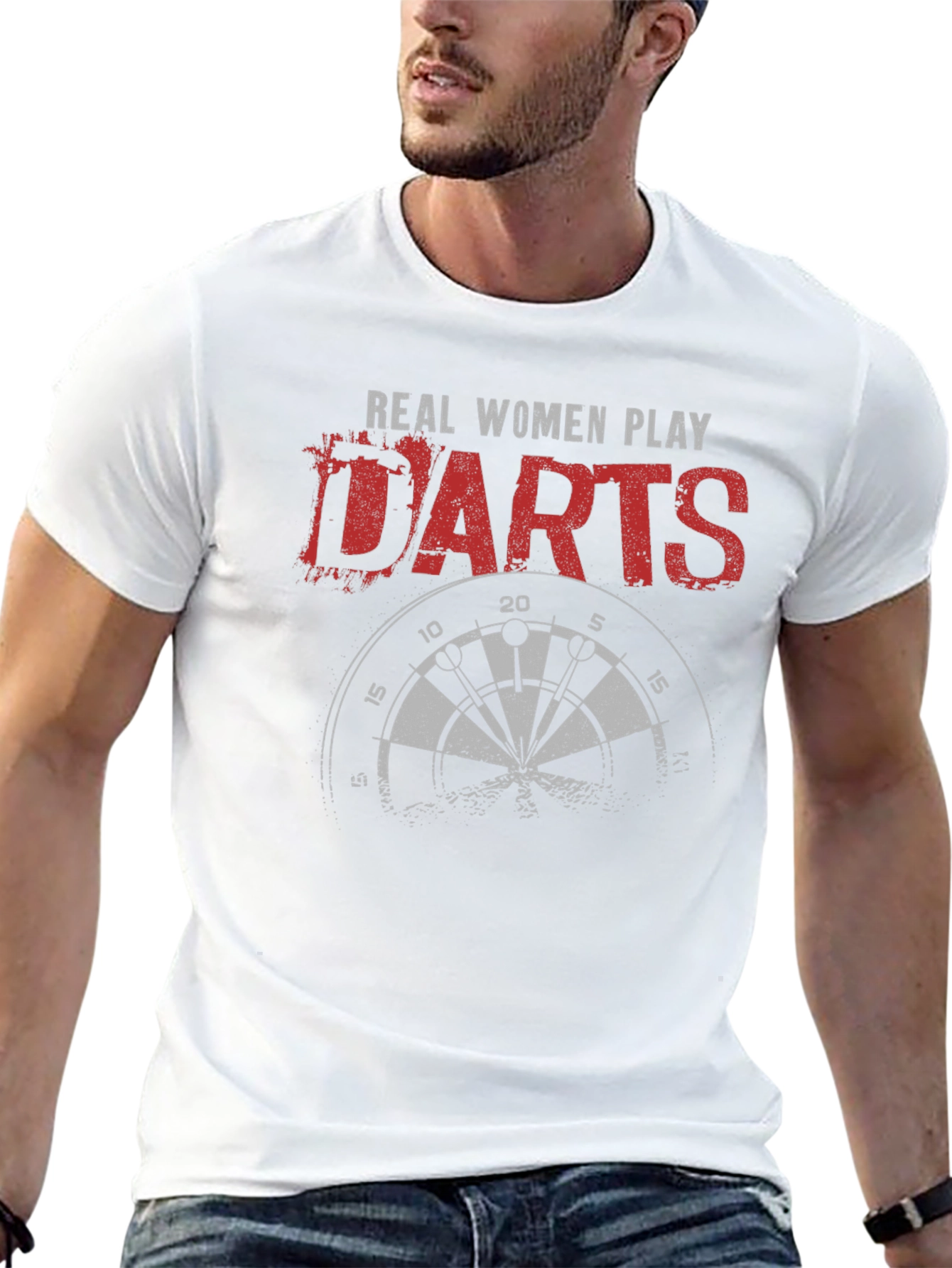 Real Women Play Darts Graphic Tee - Black