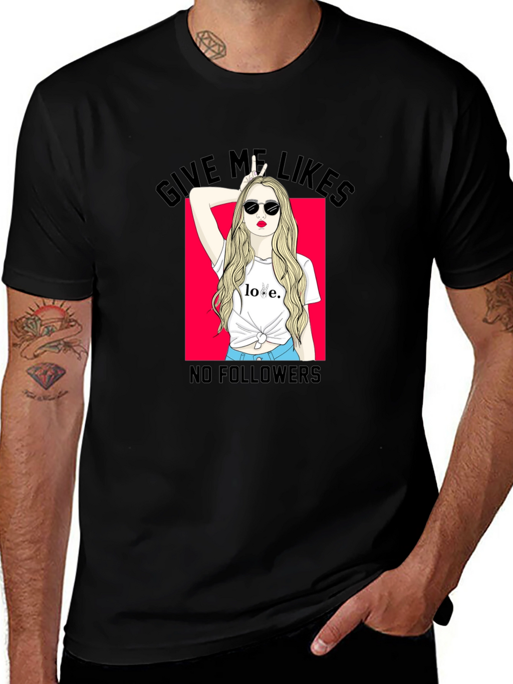 Give Me Likes Black Graphic Tee