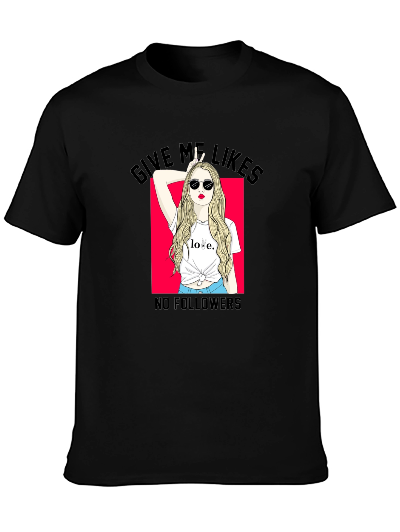 Give Me Likes Black Graphic Tee