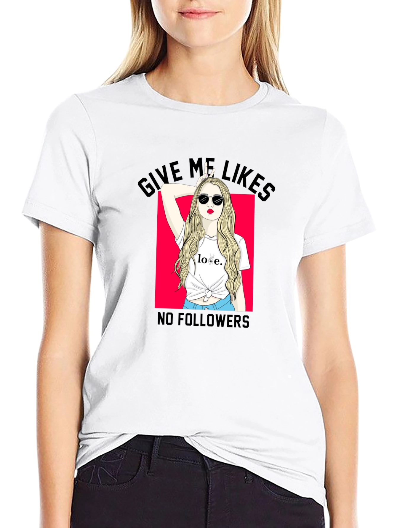 Give Me Likes Black Graphic Tee