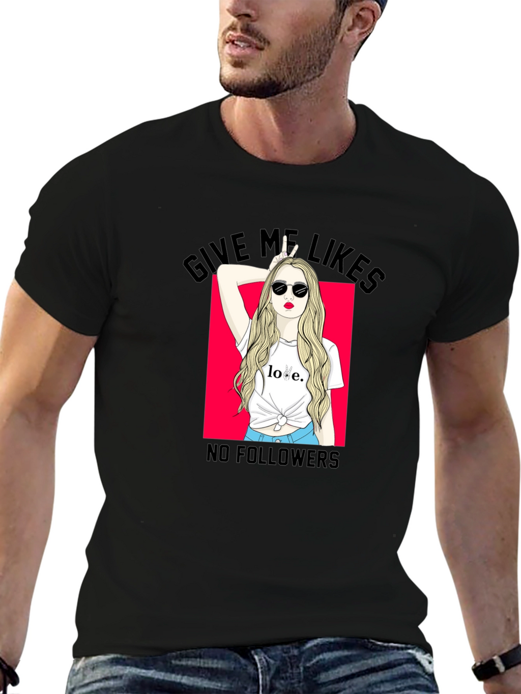 Give Me Likes Black Graphic Tee
