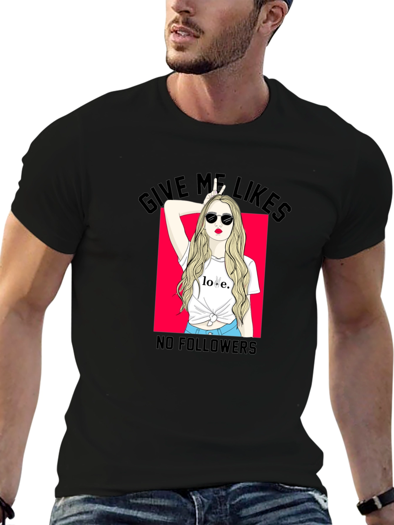 Give Me Likes Black Graphic Tee