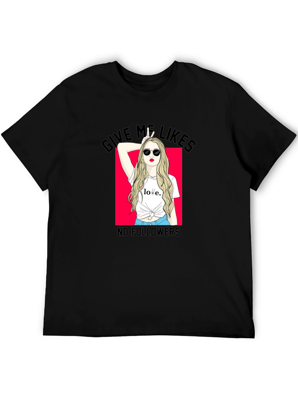 Give Me Likes Black Graphic Tee
