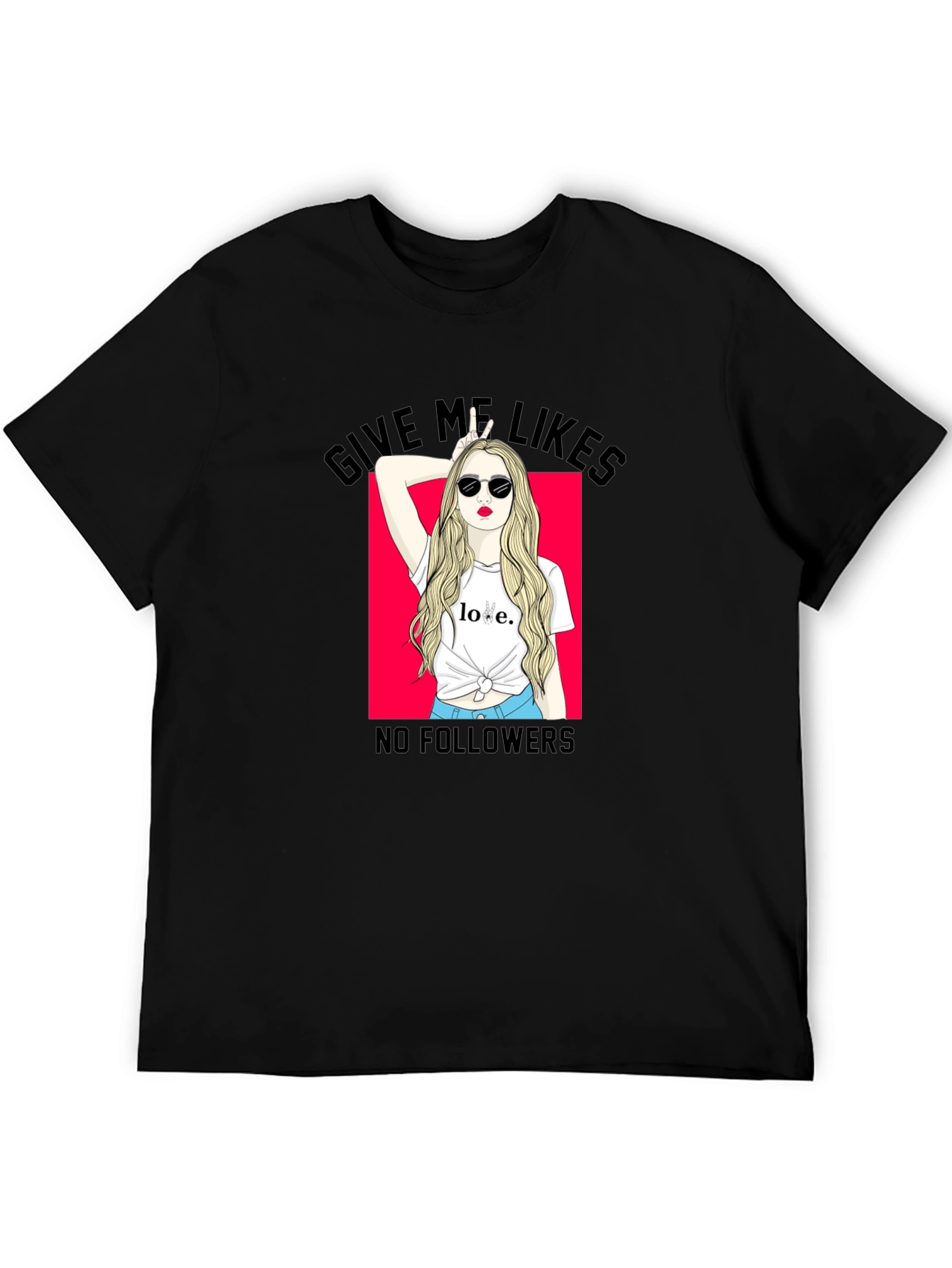 Give Me Likes Black Graphic Tee