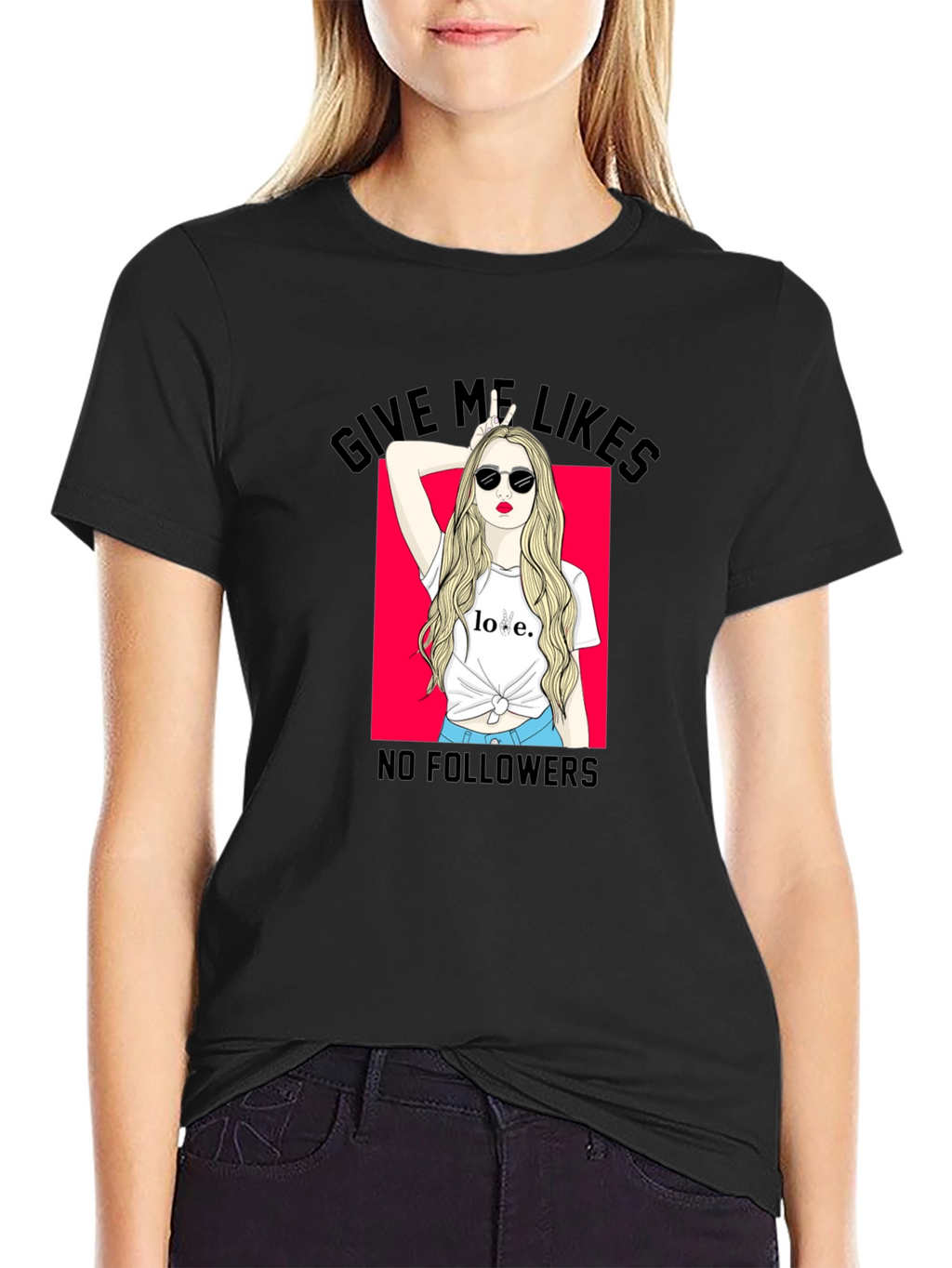 Give Me Likes Black Graphic Tee