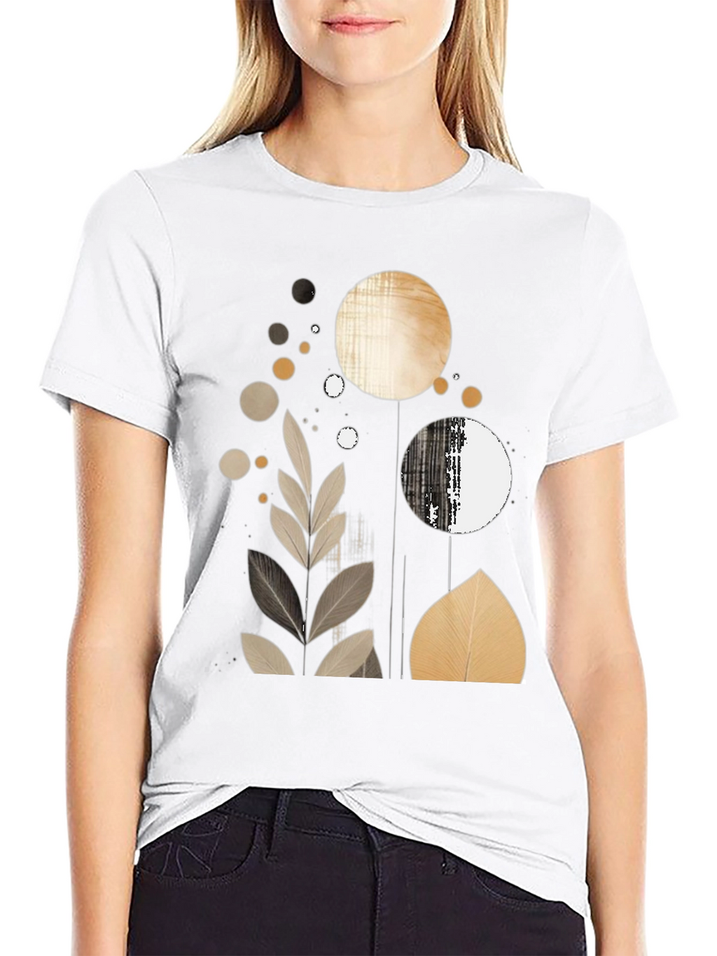 Abstract Leaf Print T-Shirt