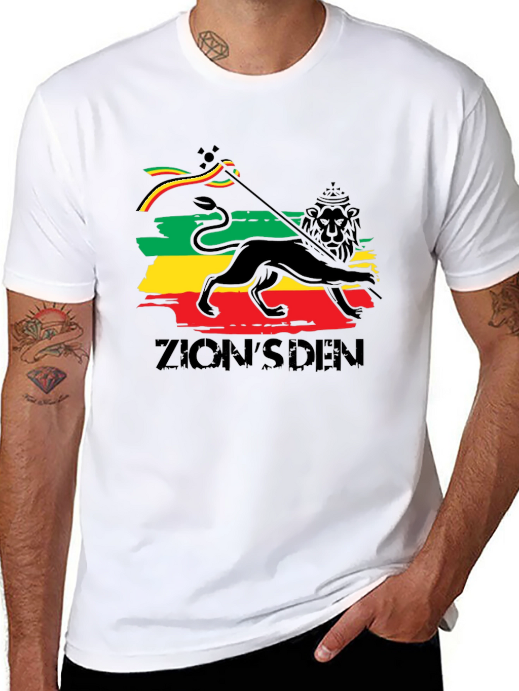 Rasta Lion T-Shirt - Zions Den Reggae Tee