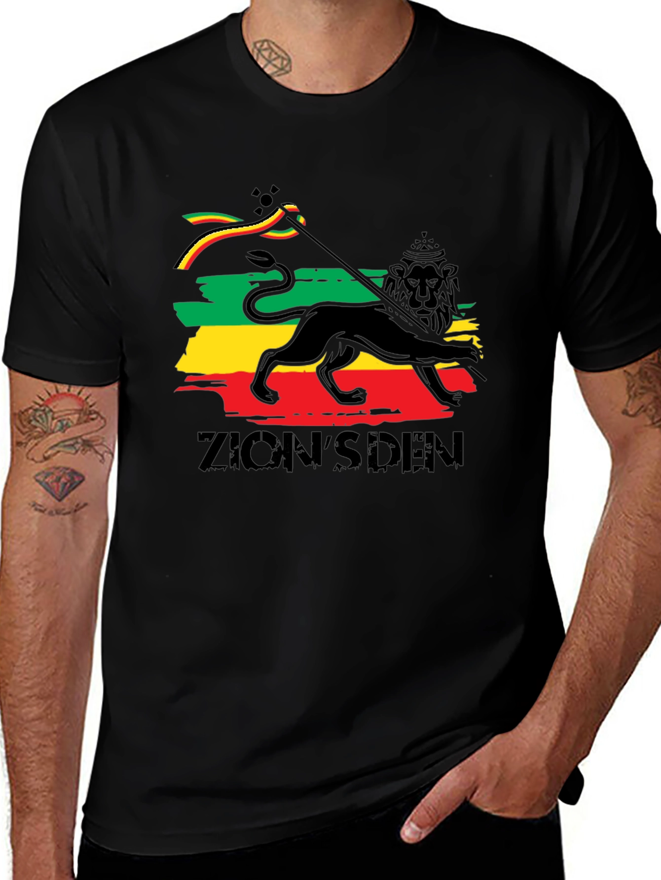 Rasta Lion T-Shirt - Zions Den Reggae Tee
