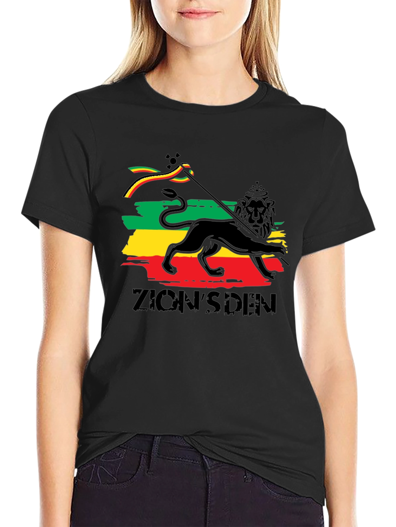 Rasta Lion T-Shirt - Zions Den Reggae Tee