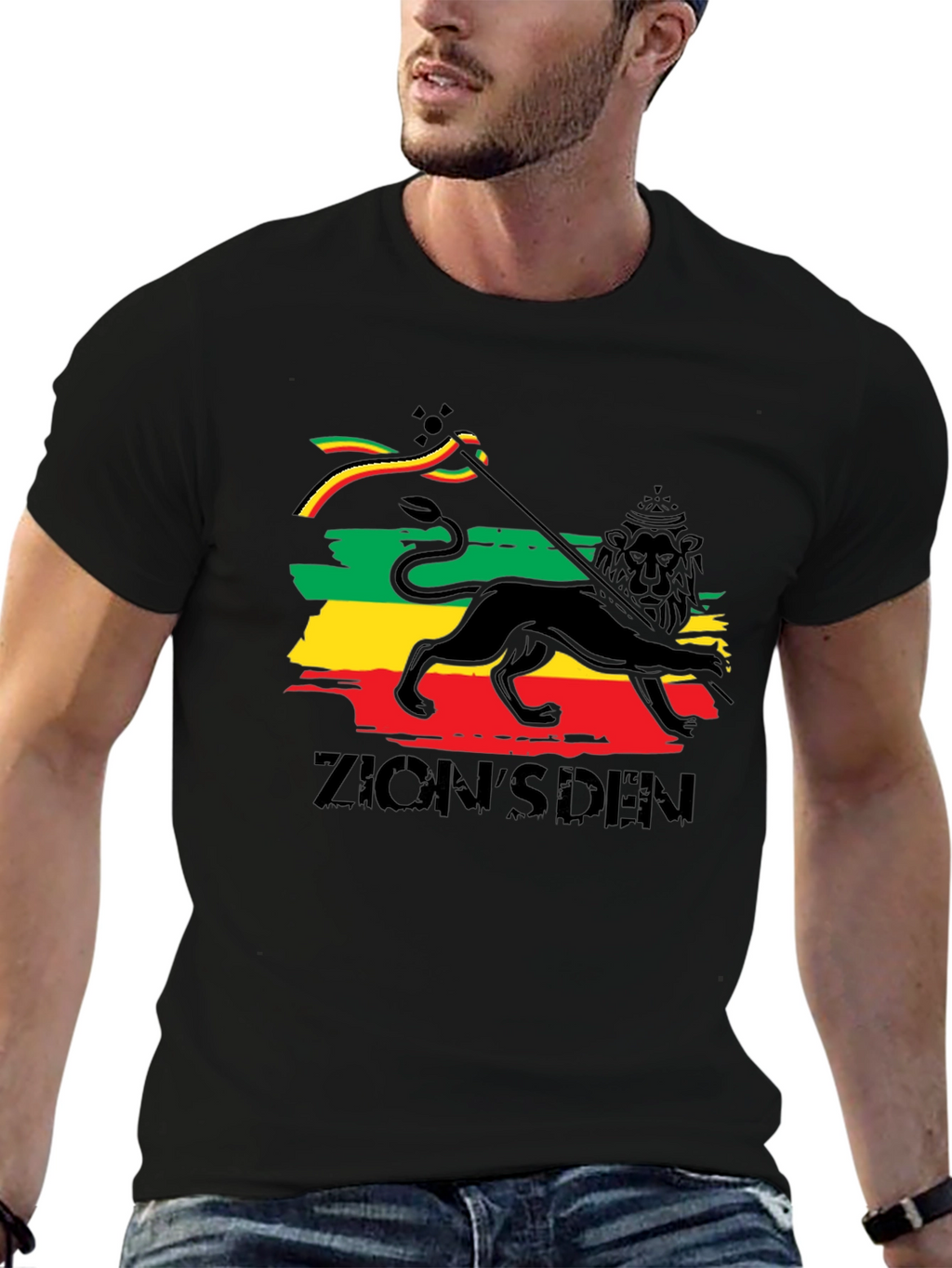 Rasta Lion T-Shirt - Zions Den Reggae Tee