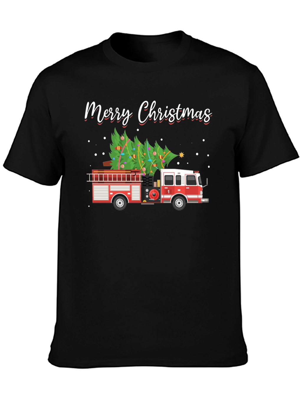 Merry Christmas Fire Truck T-Shirt