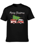 Merry Christmas Fire Truck T-Shirt