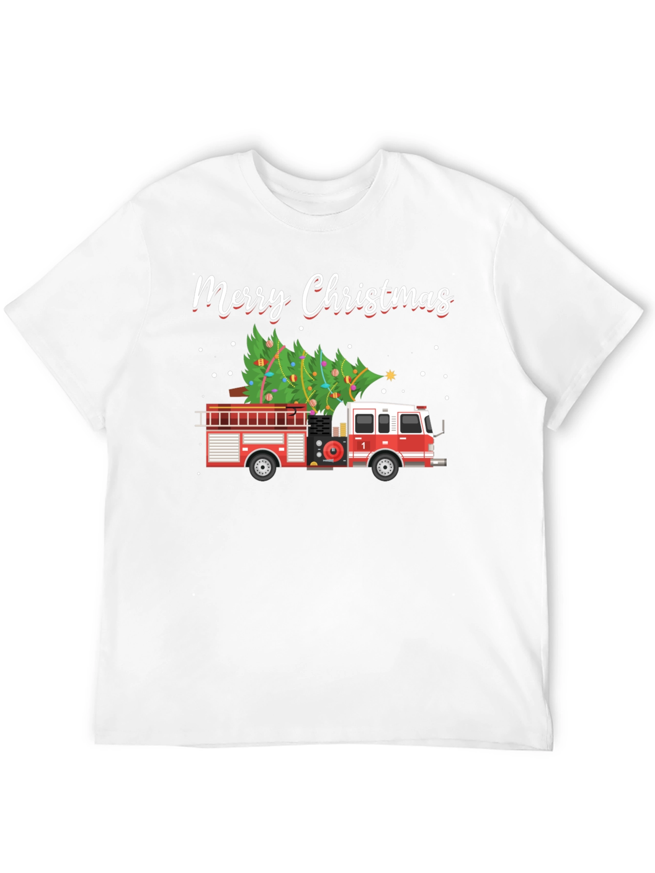 Merry Christmas Fire Truck T-Shirt