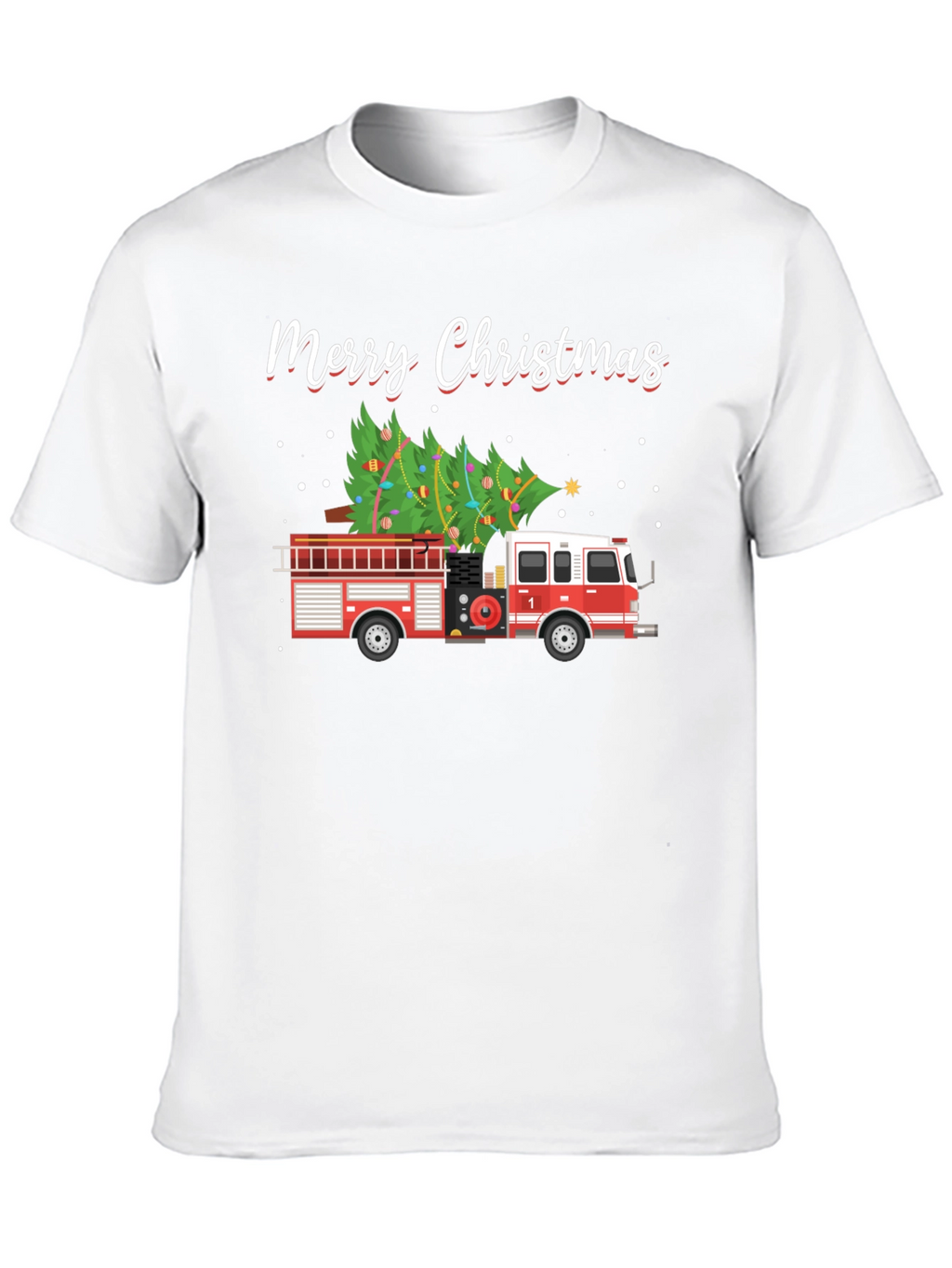 Merry Christmas Fire Truck T-Shirt