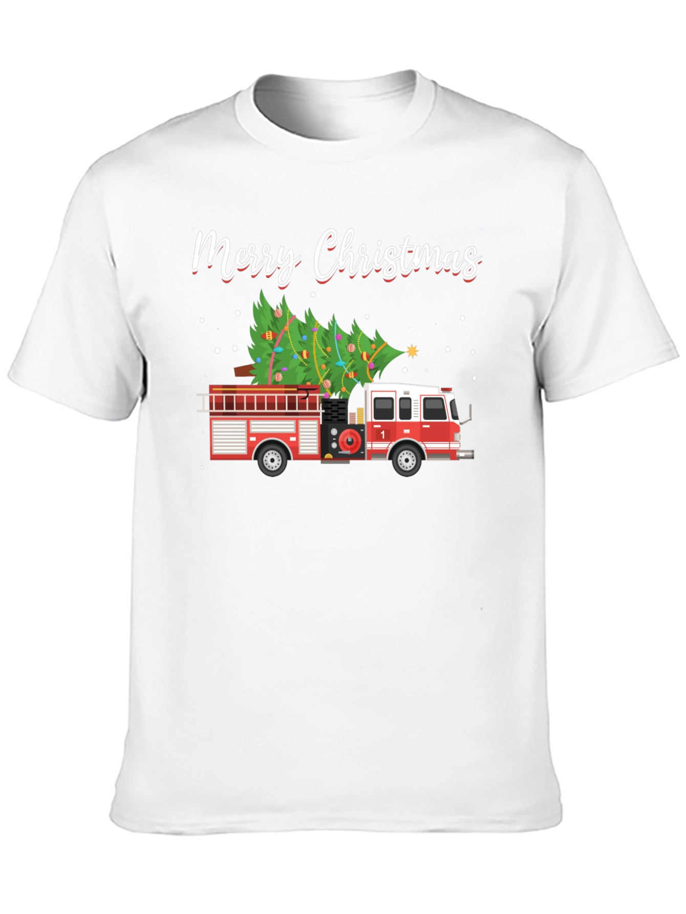 Merry Christmas Fire Truck T-Shirt