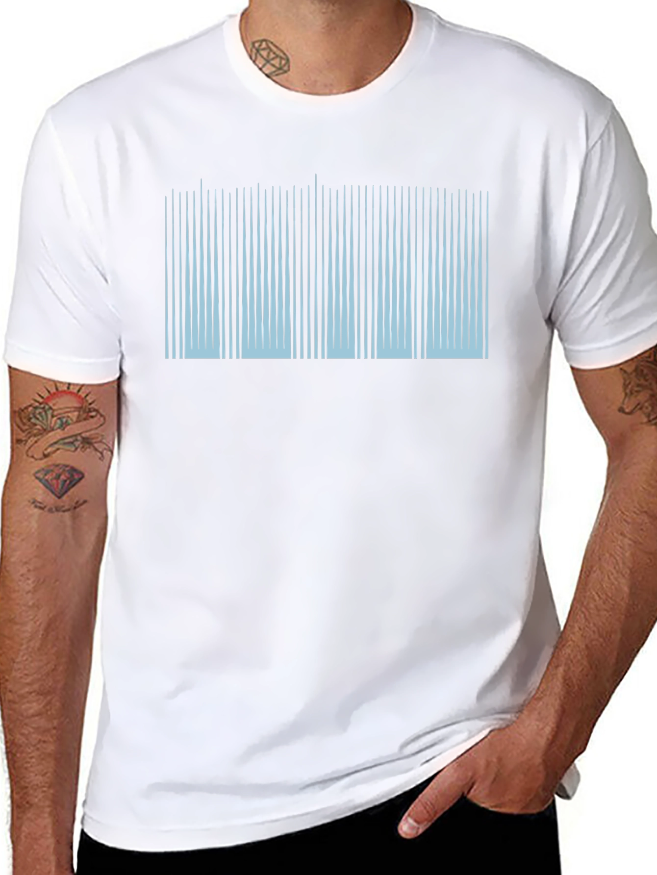Modern Barcode Graphic Black T-Shirt