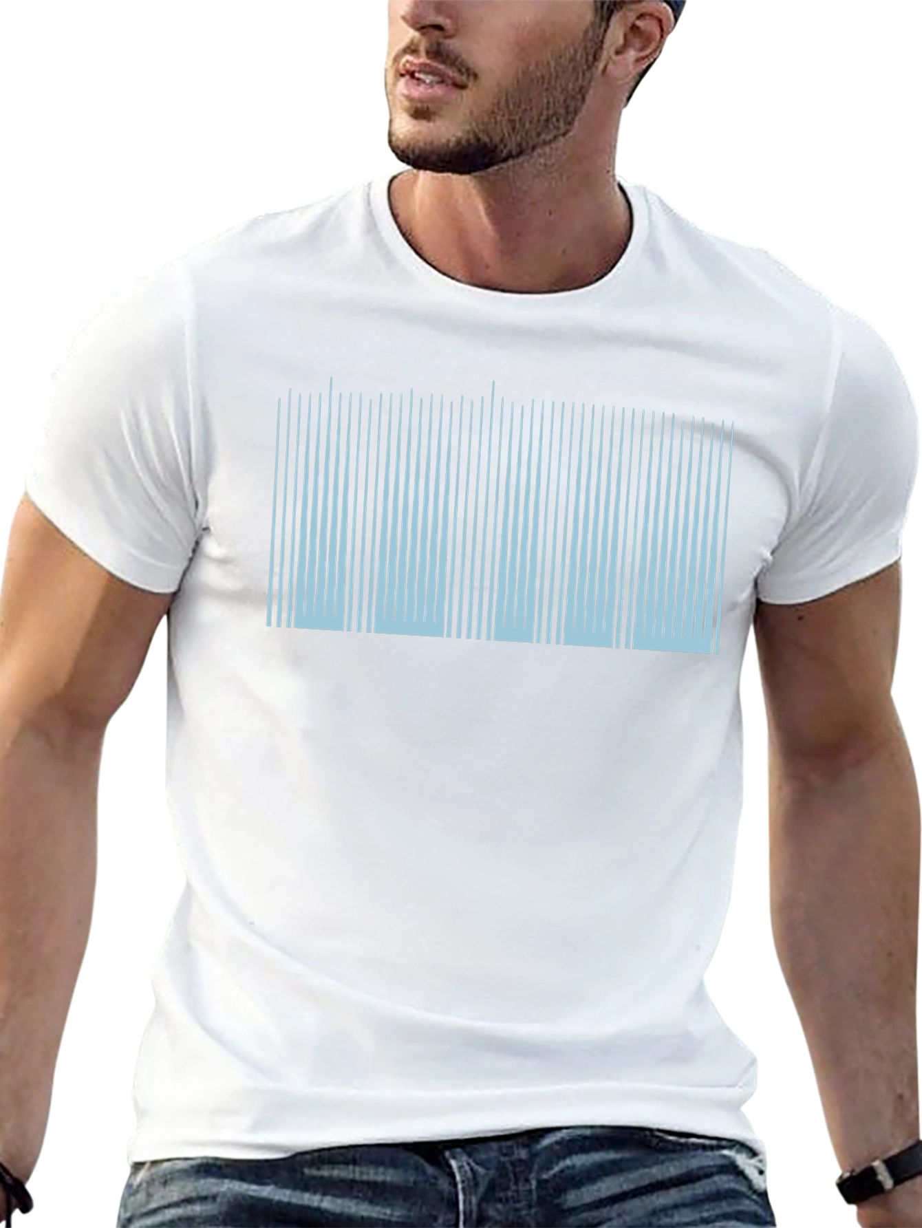 Modern Barcode Graphic Black T-Shirt