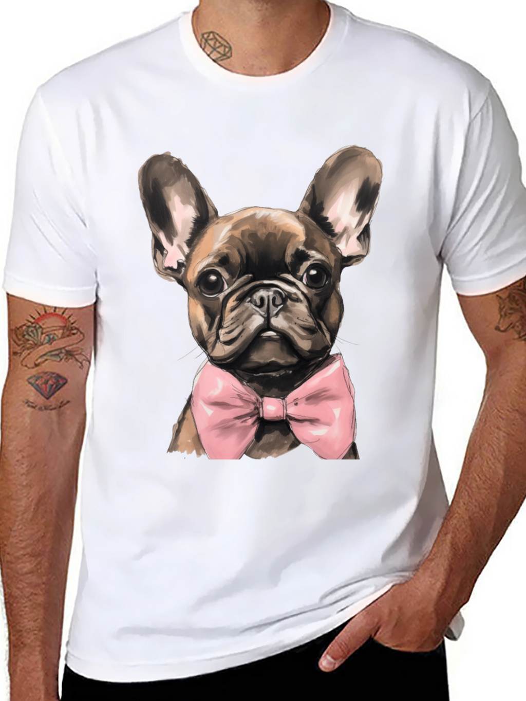 Dog Bowtie Graphic Tee - Stylish Canine Fashion