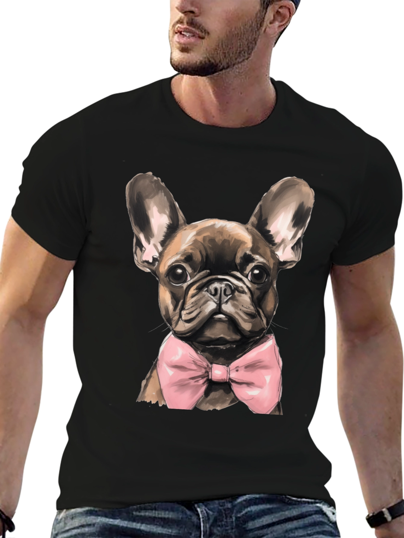 Dog Bowtie Graphic Tee - Stylish Canine Fashion