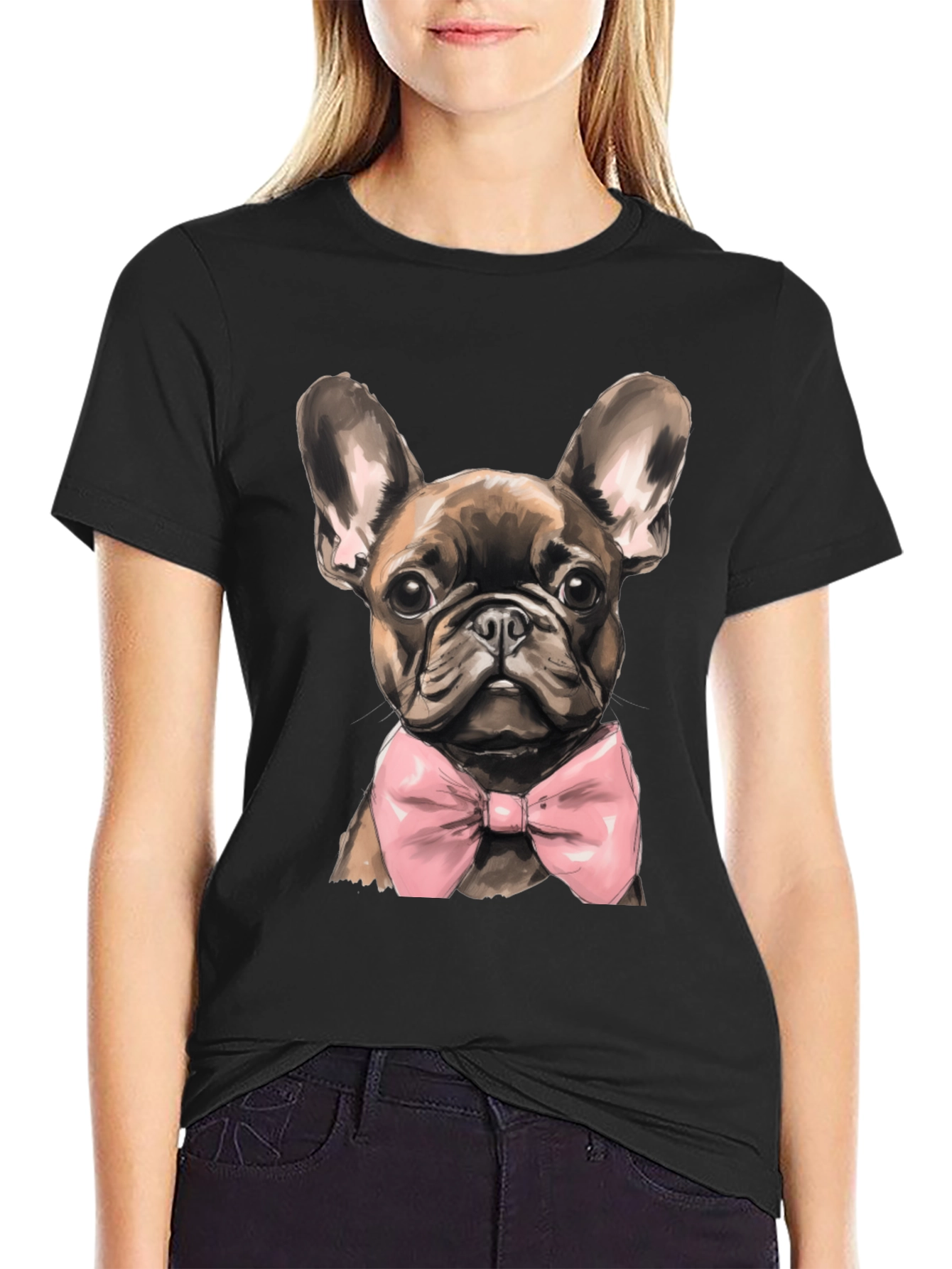 Dog Bowtie Graphic Tee - Stylish Canine Fashion