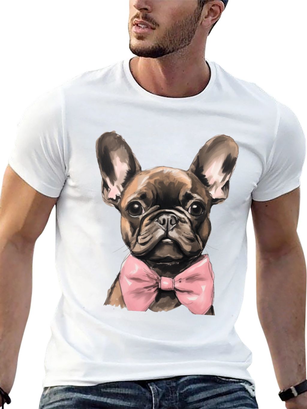 Dog Bowtie Graphic Tee - Stylish Canine Fashion