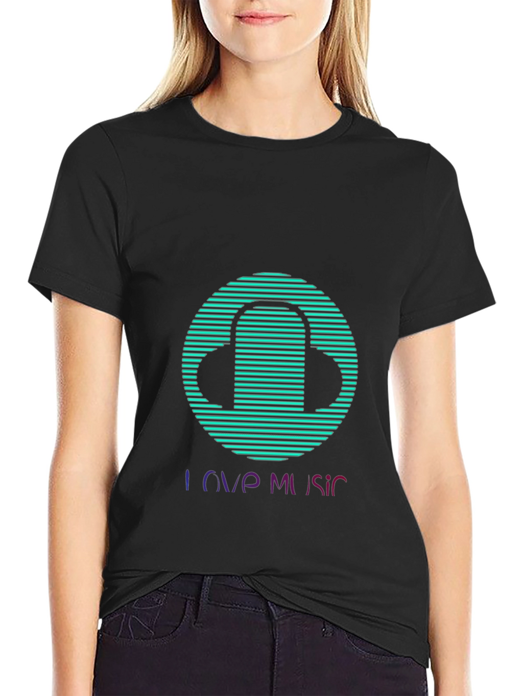 Love Music Graphic Tee - Stylish Black T-Shirt